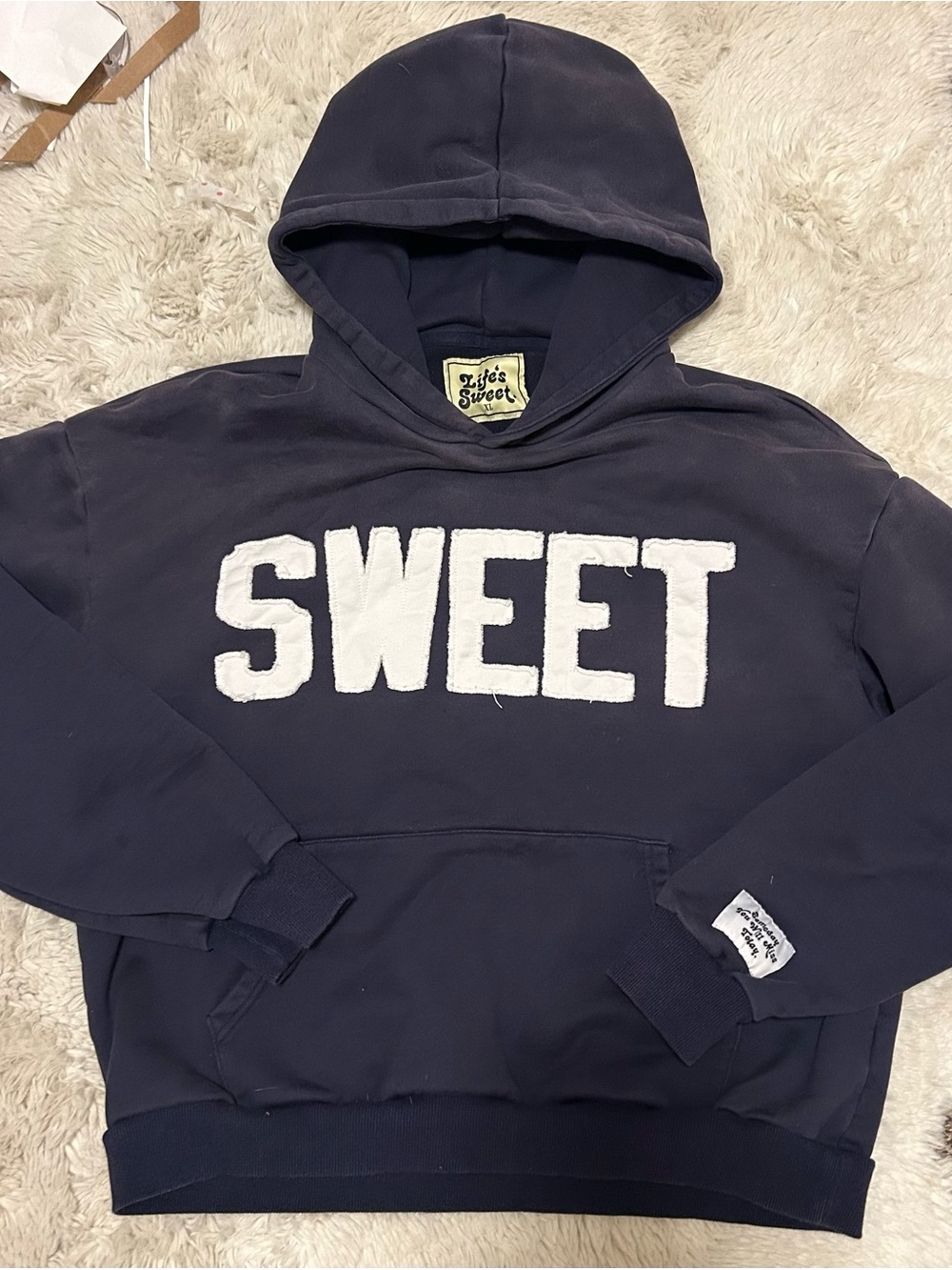 Navy 'SWEET' Hoodie Sweatshirt - Men's